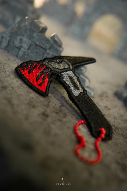 Embroidered Axe Charm